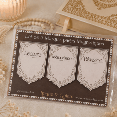 Lot de 3 marque-pages magnétiques Coran – Lecture, Mémorisation & Révision - Arabe et français